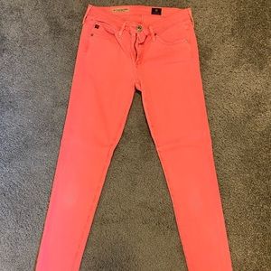 AG supper skinny ankle coral denim